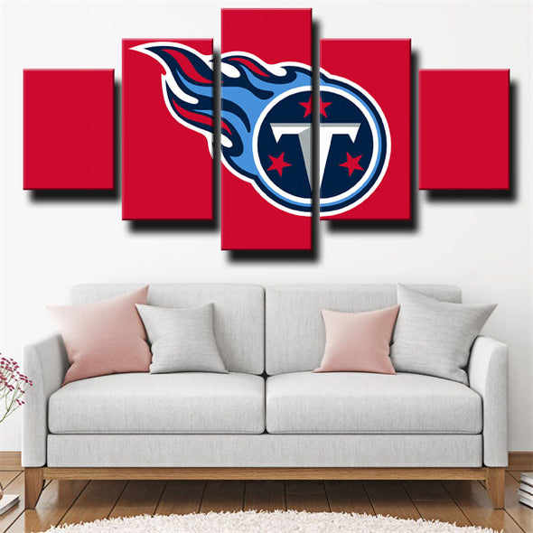 5 piece modern art framed print Titans team logo wall decor-1206 (2)