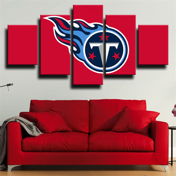 5 piece modern art framed print Titans team logo wall decor-1206 (3)
