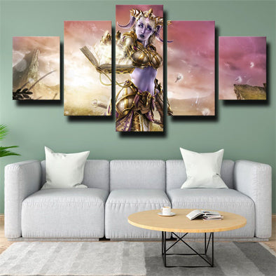 5 piece modern art framed print WOW Warlords of Draenor decor picture-1211 (1)