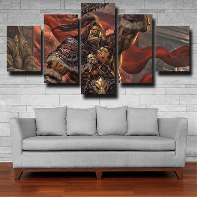 5 piece modern art framed print WOW Warlords of Draenor wall decor-1206 (1)