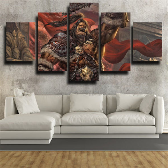 5 piece modern art framed print WOW Warlords of Draenor wall decor-1206 (3)
