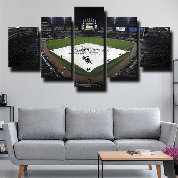 5 piece modern art framed print White Sox Stadium home decor -1227 (2)