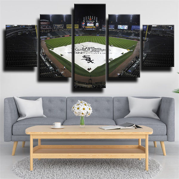 5 piece modern art framed print White Sox Stadium home decor -1227 (3)