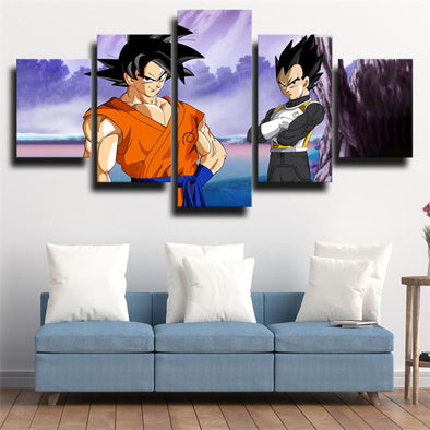 5 piece modern art framed print dragon ball Vegeta Goku wall picture-2023 (1)