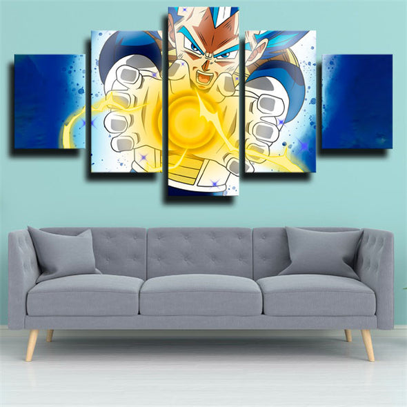5 piece modern art framed print dragon ball Vegeta live room decor-2021 (2)