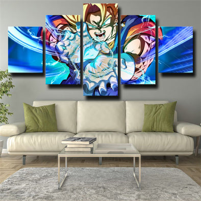 5 piece modern art framed print dragon ball Vegetto attacking wall decor-2037 (1)