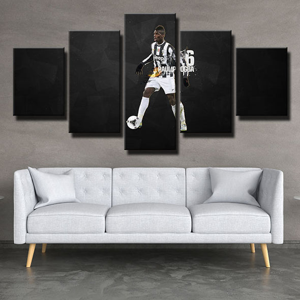 5 piece modern art framed prints JUV black Pogba live room decor -1311 (2)