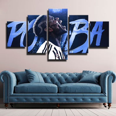 5 piece modern art framed prints Juve Pogba all blue live room decor-1338 (4)