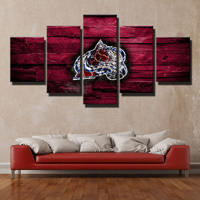 5 piece modern art framed prints Lanches red wood live room decor-1219 (1)