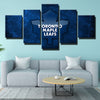 5 piece modern art framed prints Leafers Navy Blue big decor picture-1225 (3)