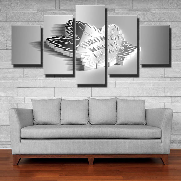 5 piece modern art framed prints Leafers white 3d logo home decor-1215 (2)