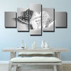 5 piece modern art framed prints Leafers white 3d logo home decor-1215 (3)