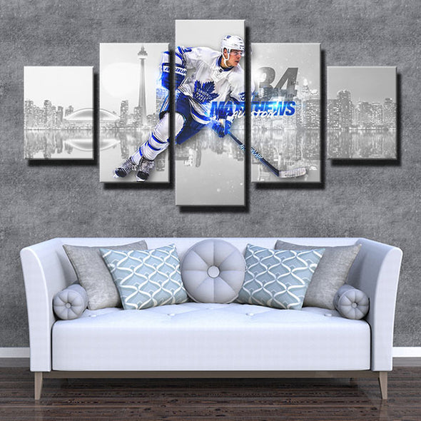 5 piece modern art framed prints Leafs gray city Matthews wall picture-1254 (1)