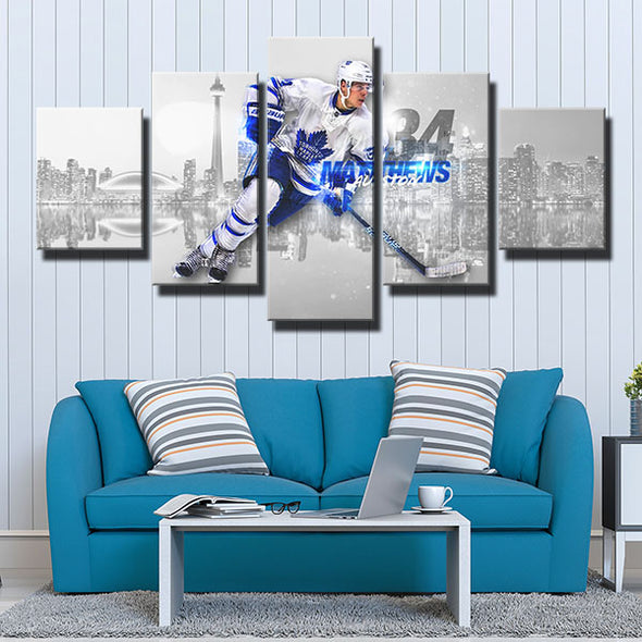 5 piece modern art framed prints Leafs gray city Matthews wall picture-1254 (2)