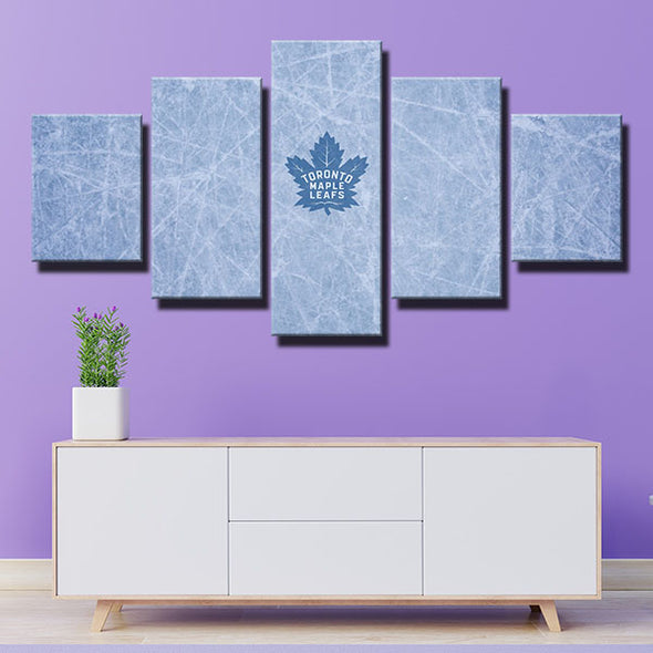 5 piece modern art framed prints Leafs ice small logo decor picture-1223 (2)