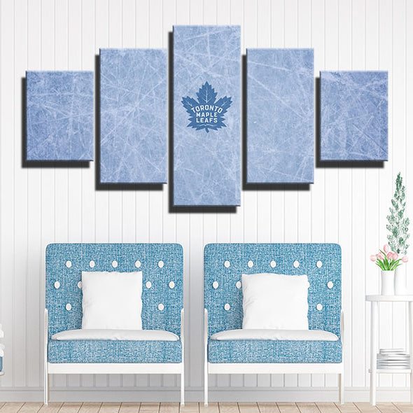 5 piece modern art framed prints Leafs ice small logo decor picture-1223 (3)