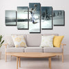 5 piece modern art framed prints Lob City Griffin snow home decor-1237 (3)