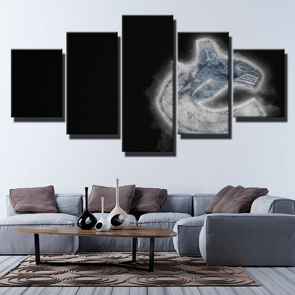 5 piece modern art framed prints Nucks Logo-shaped ice wall decor-1205 (1)