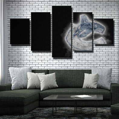 5 piece modern art framed prints Nucks Logo-shaped ice wall decor-1205 (3)