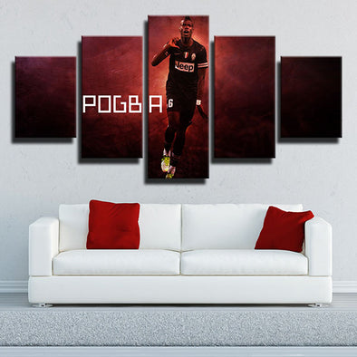 5 piece modern art framed prints Old Lady Pogba all red wall picture-1337 (1)