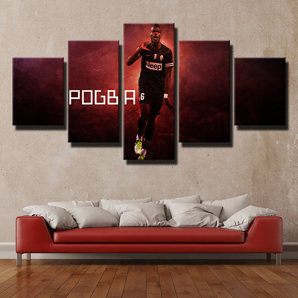 5 piece modern art framed prints Old Lady Pogba all red wall picture-1337 (2)