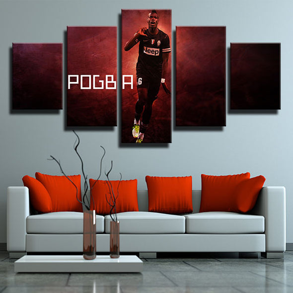 5 piece modern art framed prints Old Lady Pogba all red wall picture-1337 (4)