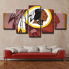 5 piece modern art framed prints Redskins Lamination home decor-1220 (1)