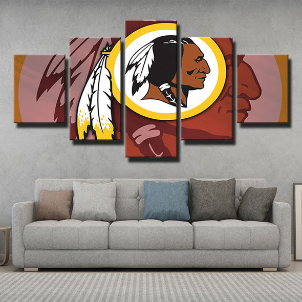 5 piece modern art framed prints Redskins Lamination home decor-1220 (3)