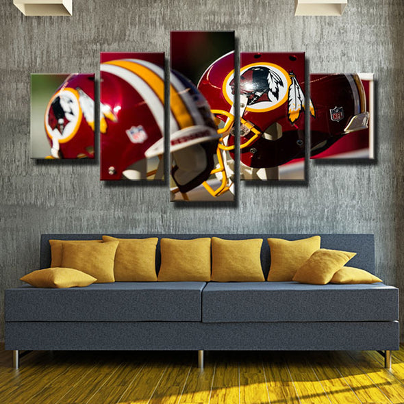 5 piece modern art framed prints Redskins Rugby cap home decor-1219 (2)