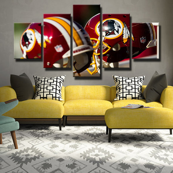 5 piece modern art framed prints Redskins Rugby cap home decor-1219 (3)
