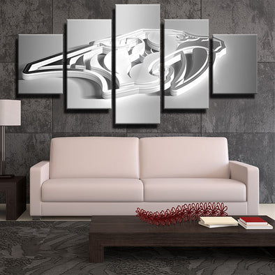 5 piece modern art framed prints Smashville white 3d live room decor-1215 (1)