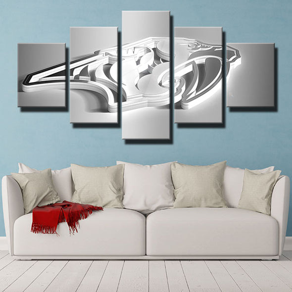 5 piece modern art framed prints Smashville white 3d live room decor-1215 (2)