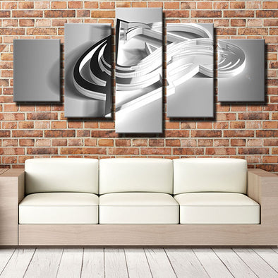5 piece modern art framed prints The Snowy A white 3d decor picture-1213 (1)