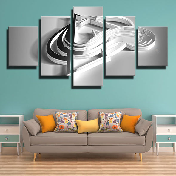 5 piece modern art framed prints The Snowy A white 3d decor picture-1213 (2)