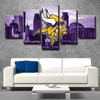 5 piece modern art framed prints The Vikes purple city home decor-1215 (4)