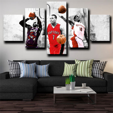 5 piece modern art framed prints Toronto Raptors Teammates home decor-1237 (1)