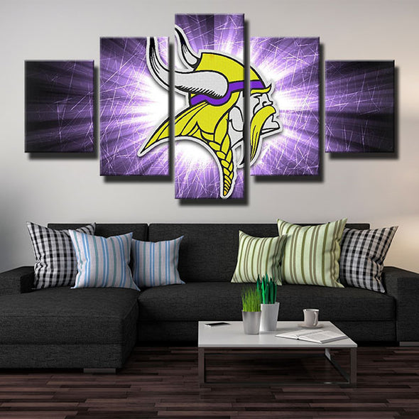 5 piece modern art framed prints ViQueens purple Lightning wall decor-1224 (3)