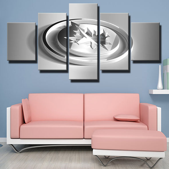 5 piece modern art framed prints White Out white 3d live room decor-1205 (1)
