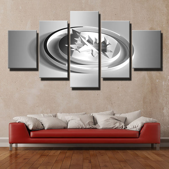 5 piece modern art framed prints White Out white 3d live room decor-1205 (2)