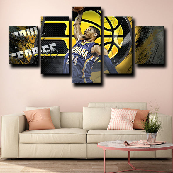  5 piece panel wall art prints Pacers george home decor-1201 (2)