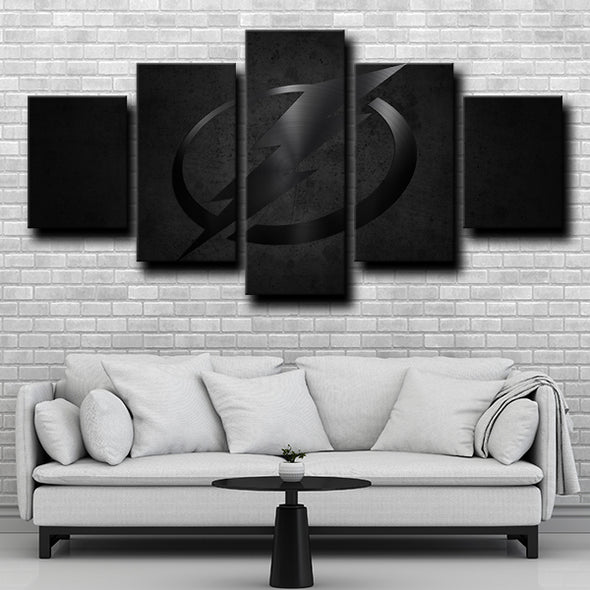 5 piece panel wall art prints Tampa Bay Lightning Logo home decor-1203 (2)