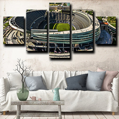5 piece picture art prints Chicago Bears Soldier Field wall Decor-1207 (1)