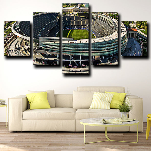 5 piece picture art prints Chicago Bears Soldier Field wall Decor-1207 (4)