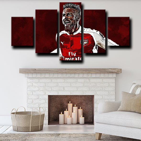 5 piece picture canvas art prints Arsenal Giroud home decor-1215 (3)