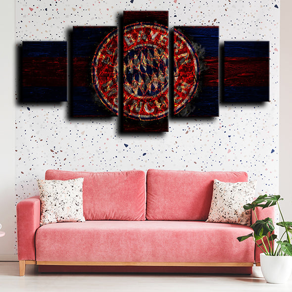 5 piece picture canvas art prints Bayern Badge home decor-1214 (3)