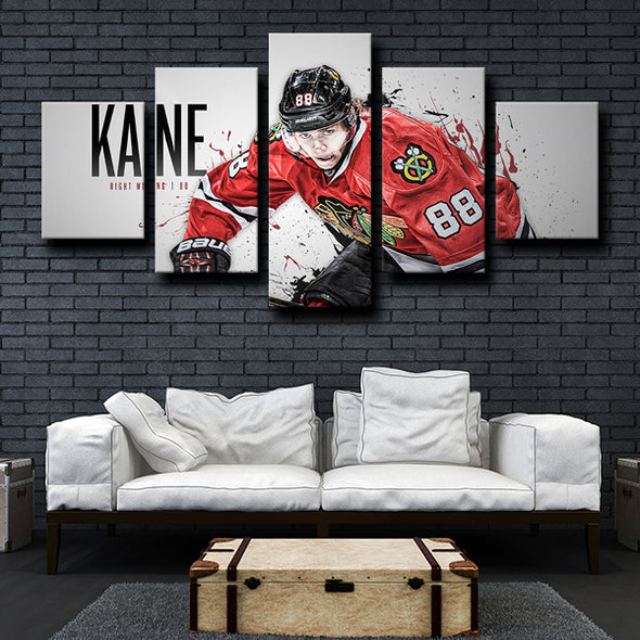 5 piece picture canvas art prints Chicago Blackhawks Kane home decor-1204 (4)