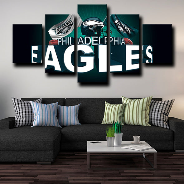 5 piece picture canvas art prints Eagles Logo wall decor-1206 (1)