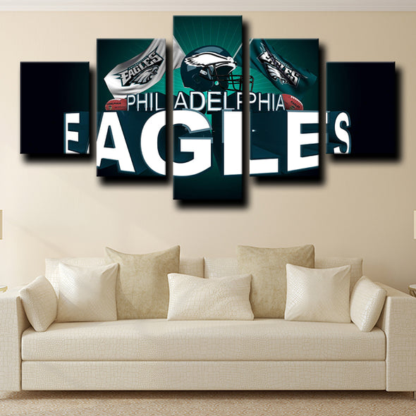 5 piece picture canvas art prints Eagles Logo wall decor-1206 (4)