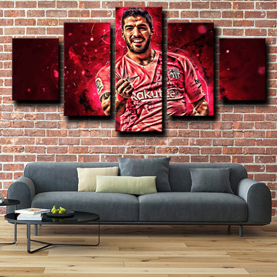 5 piece picture canvas art prints FC Barcelona Suarez home decor-1227 (1)