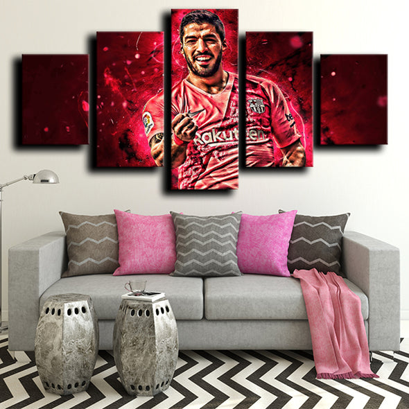 5 piece picture canvas art prints FC Barcelona Suarez home decor-1227 (2)